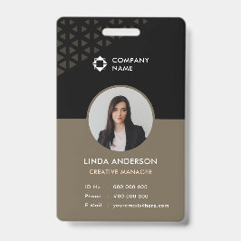 Crachá Padrão de Abstrato de ID de foto de funcionário pr
