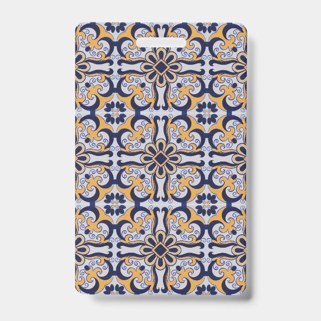Crachá padrão de azulejo português (Frente)