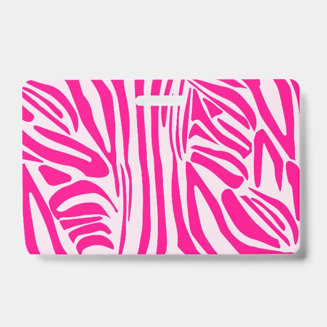Crachá Padrão de Impressão de Zebra Rosa (Frente)
