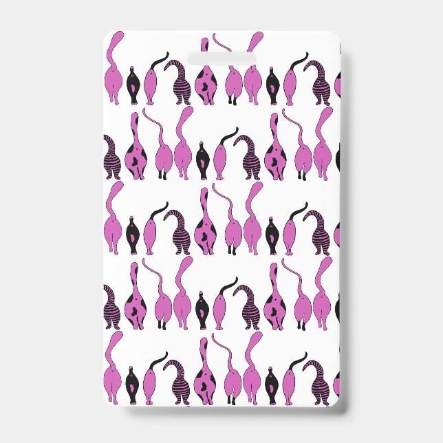 Crachá Padrão de Traseros de Gato Roxo (Frente)