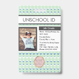 Crachá Padrão do estudante de educação em casa sem escola