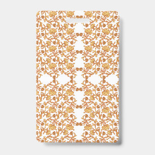 Crachá Padrão floral simétrico com mosca laranja