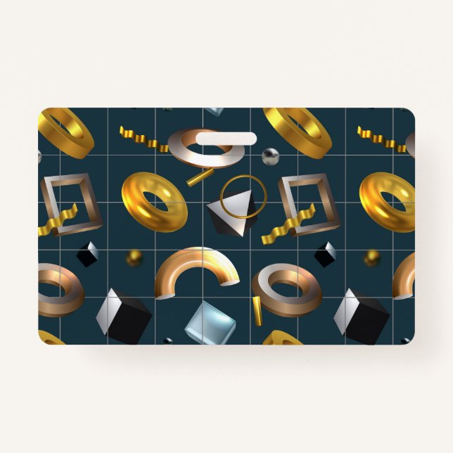 Crachá Padrão Geométrico 3D (Frente)