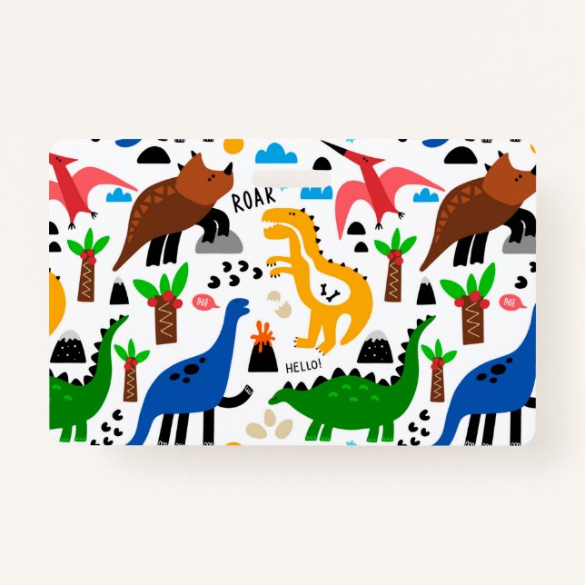 Crachá Padrão perfeito dos dinossauros (Frente)