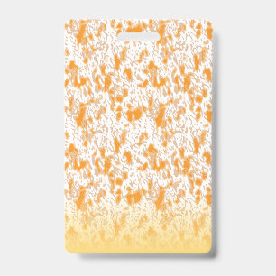 Crachá Padrão têxtil com laranja vibrante e dourado