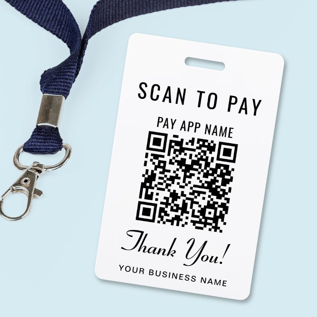 Crachá Pagar Código QR por Leitura Óptica (Scan to Pay 3 Payment QR Codes Social Media Badge)