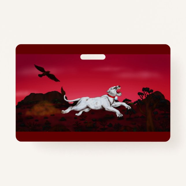 Crachá Painting art White Lioness fantasia águia (Frente)