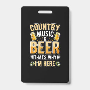 Crachá País de bebedor de cerveja Música country Bebida d