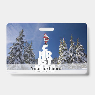 Crachá Paisagem de inverno de Natal