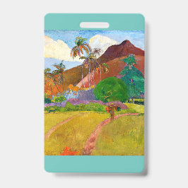 Crachá Paisagem Taiti de Paul Gauguin pintura famosa
