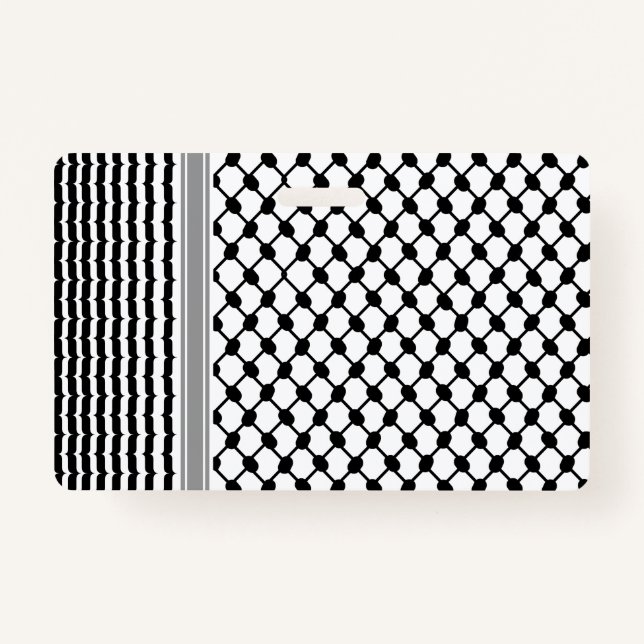 Crachá Palestino Hatta Keffiyeh Kufiya Folk (2 Padrão) (Frente)