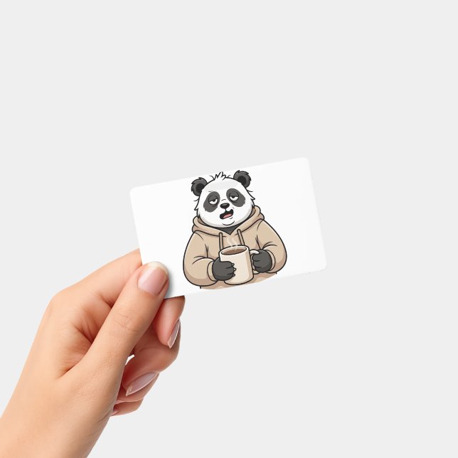 Crachá Panda de Café de Desenho Animado Muito Cansado par (Portátil)