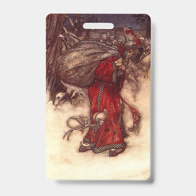 Crachá Papai Noel Arthur Rackham  (Frente)