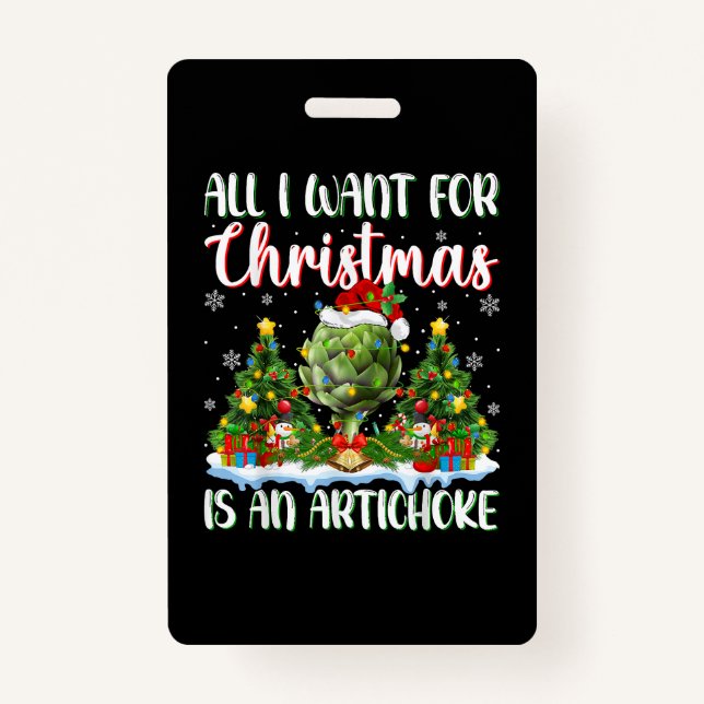 Crachá Papais noeis De Iluminação Xmas Tudo O Que Quero É (Frente)