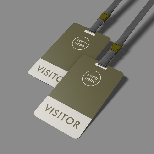 Crachá para visitante moderno da empresa com logot (Criador carregado)