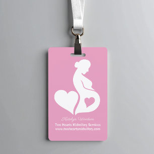 Crachá Parteira Doula Rosa Identificação Hospitalar Gravi