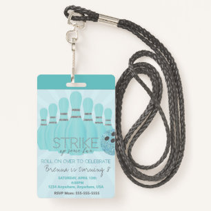 Crachá Partido da boliche, passagem do VIP, convite,