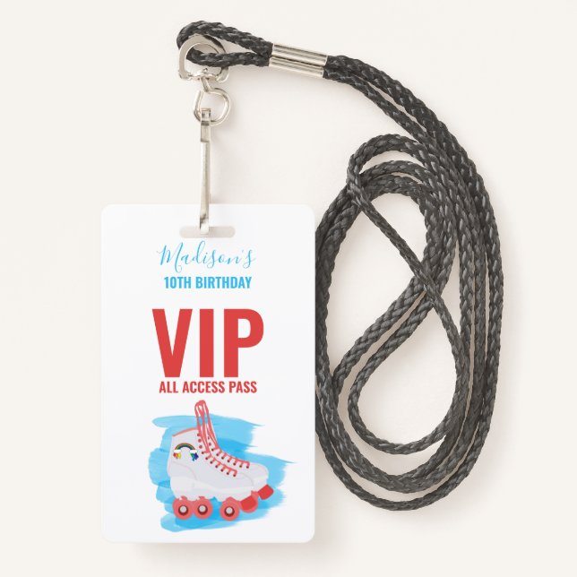 Crachá Pass de VIP do Cilindro de Festa de aniversário Pe (Frente com cordão)