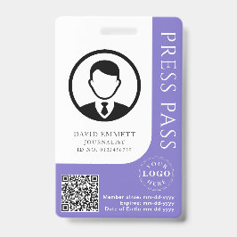 Crachá Pass. Púrpura Mudada Personalizada com Deta Editáv