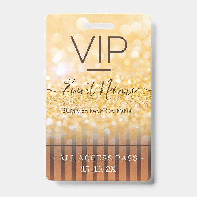 Crachá Passagem de Acesso de Todos os Eventos de Moda (Frente)