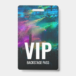 Crachá Passagem de Backstage VIP com ID de Código QR