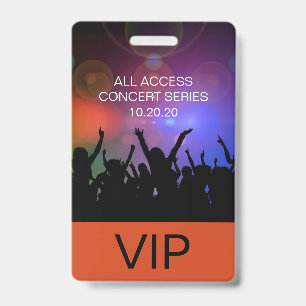 Crachá Passagem do concerto de acesso de todos os VIP per