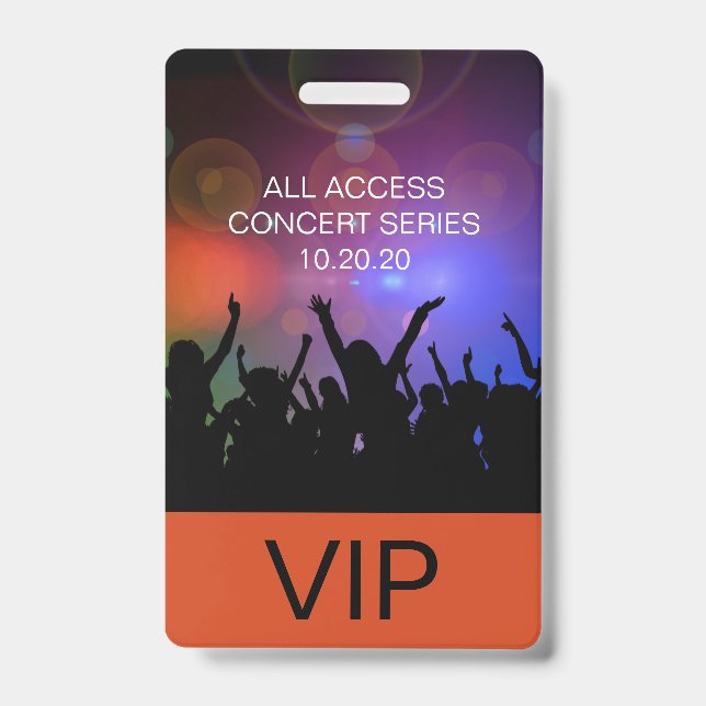 Crachá Passagem do concerto de acesso de todos os VIP per (Frente)