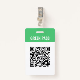 Crachá Passagem Verde do Código Qr Personalizado