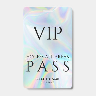 Crachá Passagem VIP Holográfica de Acesso Total para Even