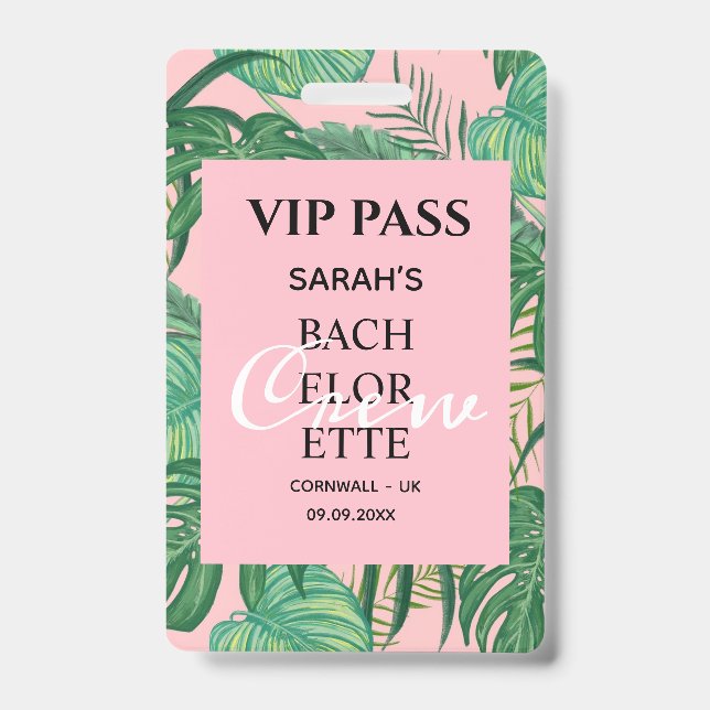 Crachá Passagem VIP para Festa de Despedida de Solteira P (Frente)