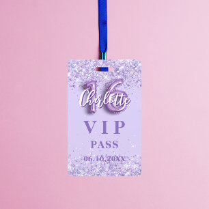Crachá Passagem vip violeta lavanda Sweet 16