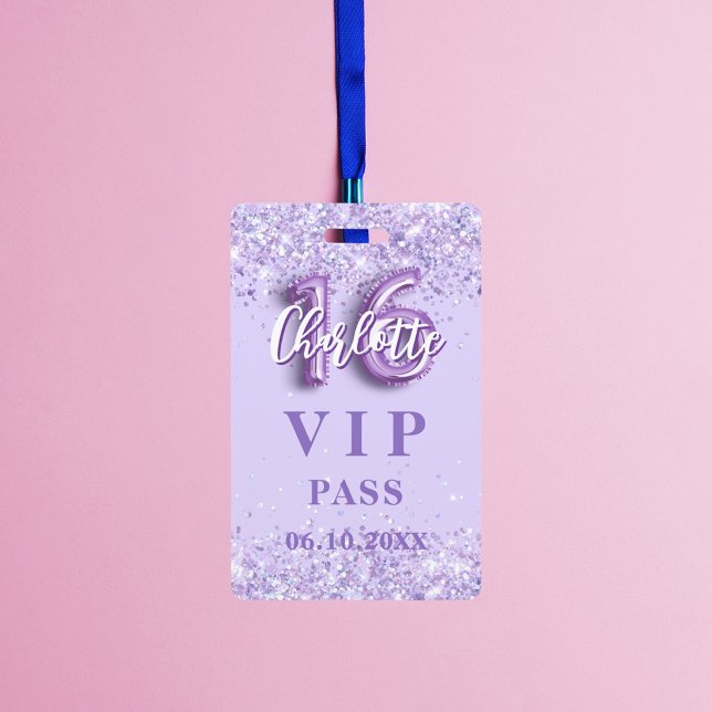 Crachá Passagem vip violeta lavanda Sweet 16 (Criador carregado)