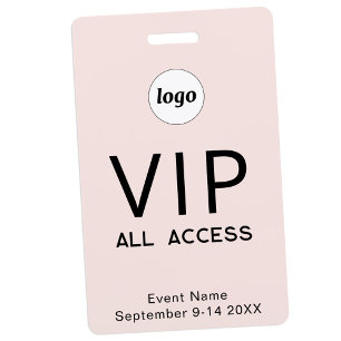 Crachá Passaporte de Acesso Total VIP de Evento com Logo