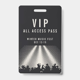 Crachá Passe de Acesso Total ao Festival de Música VIP Pe