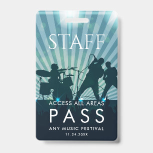 Crachá Passe de Acesso Total do Funcionário para o Festiv