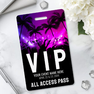 Crachá Passe de Acesso Total Evento VIP