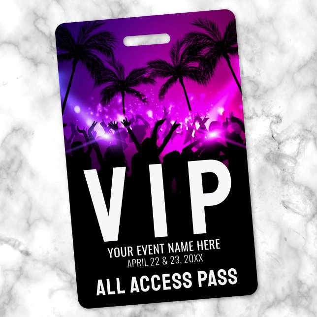 Crachá Passe de Acesso Total Evento VIP (All Access Pass Event VIP Badge )