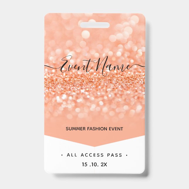 Crachá Passe de Acesso Total VIP do Evento de Moda (Frente)