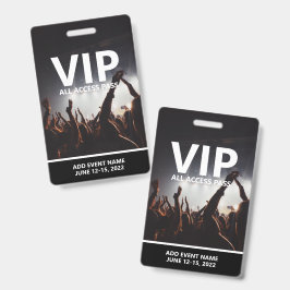 Crachá Passe de Acesso Total VIP Evento de Concerto Perso