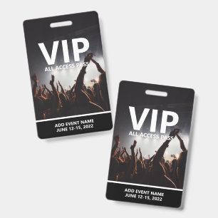 Crachá Passe de Acesso Total VIP Evento de Concerto Perso