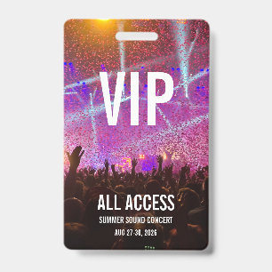 Crachá Passe de Acesso Total VIP Personalizado Concerto