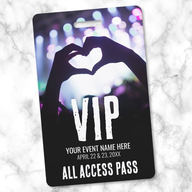 Crachá Passe de Acesso Total VIP Personalizado para Event (VIP All Access Pass Event Badge)