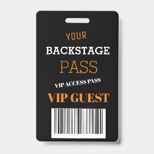 Crachá Passe de Acesso VIP do Black Backstage Music Festi