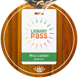 Crachá Passe de Corredor da Biblioteca Personalizada da S