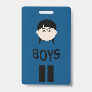 Crachá Passe de Corredor para Sala de Aula Masculina