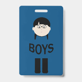 Crachá Passe de Corredor para Sala de Aula Masculina