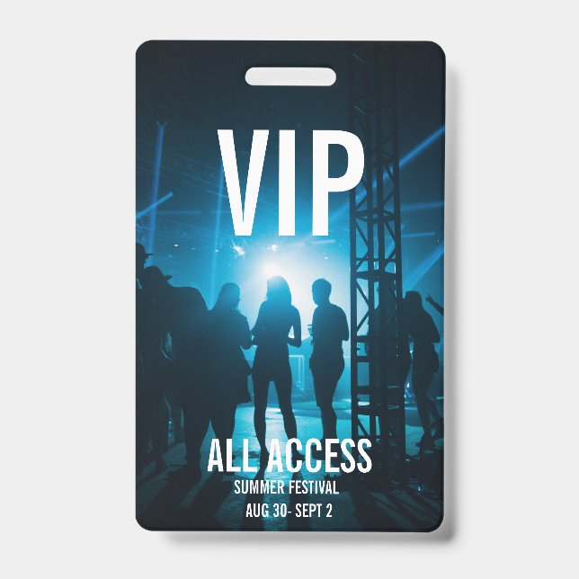 Crachá Passe de Evento de Concerto com Acesso Total VIP F (Frente)