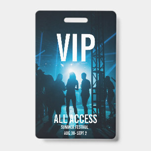 Crachá Passe de Evento de Concerto de Acesso Total VIP Pe