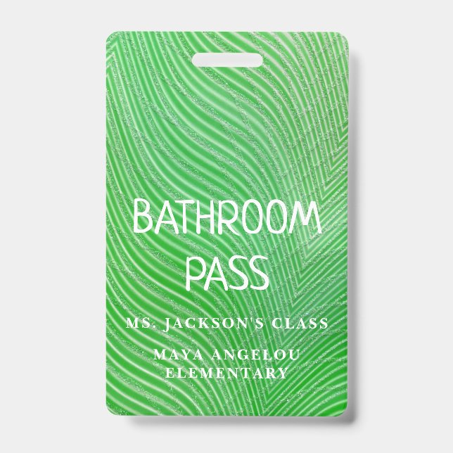 Crachá Passe de ida à sala de aula padrão de listras para (Frente)