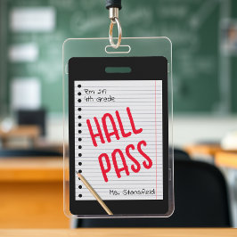 Crachá Passe de sala de aula para estudante professor pap